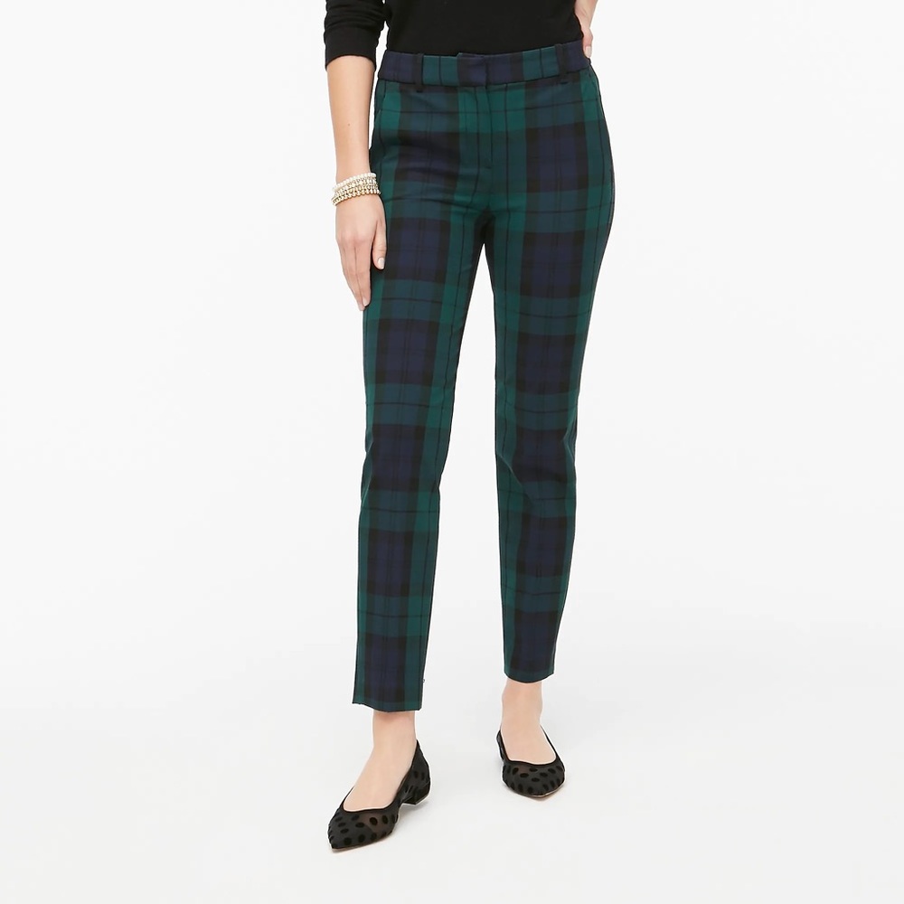 crew black watch tartan plaid pants size 6